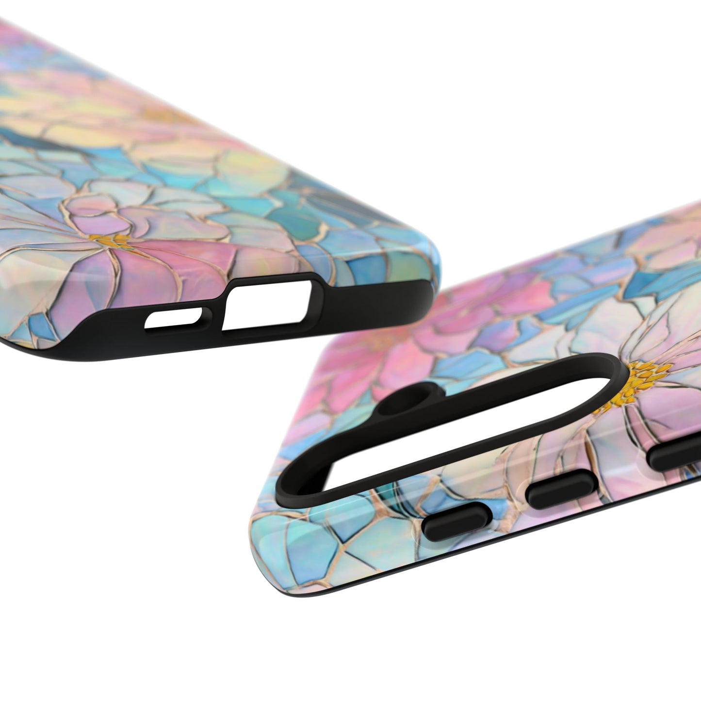 Floral Mosaic Phone Case, Colorful Flower Art Cover, Protective iPhone Samsung Pixel Case, New Phone Accessory, Gift for Friend