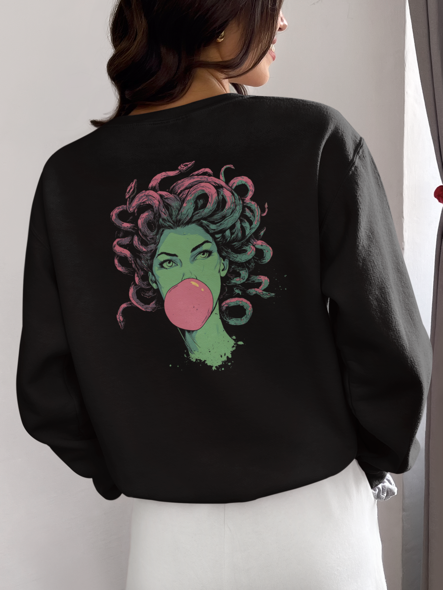 Medusa Bubblegum Sweatshirt – Greek Mythology Graphic Pullover
